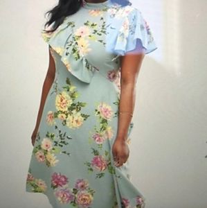 Asos Curve US 20 Light Blue Asymmetrical Dress